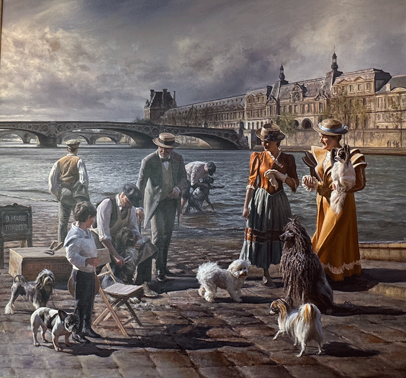 Tondeurs et laveurs de chiens sur les quais de la Seine
