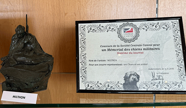 Bronze de Milthon, lauréat de la 1re édition du trophée des Chiens héros