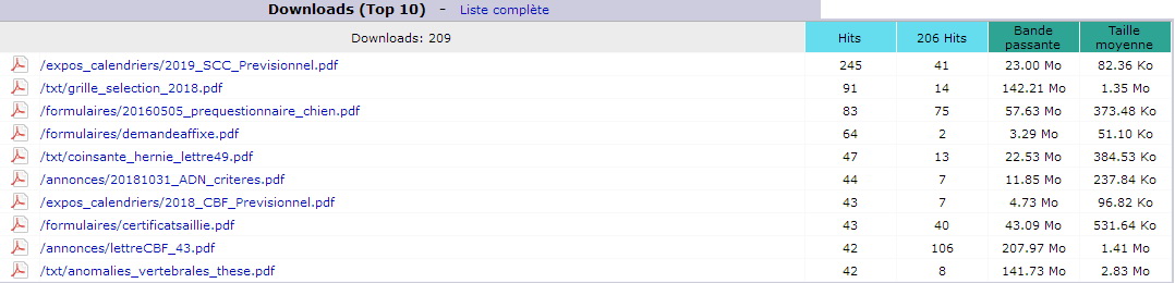 D&eacute;cembre 2018. Top 10 des Pages t&eacute;l&eacute;charg&eacute;es.